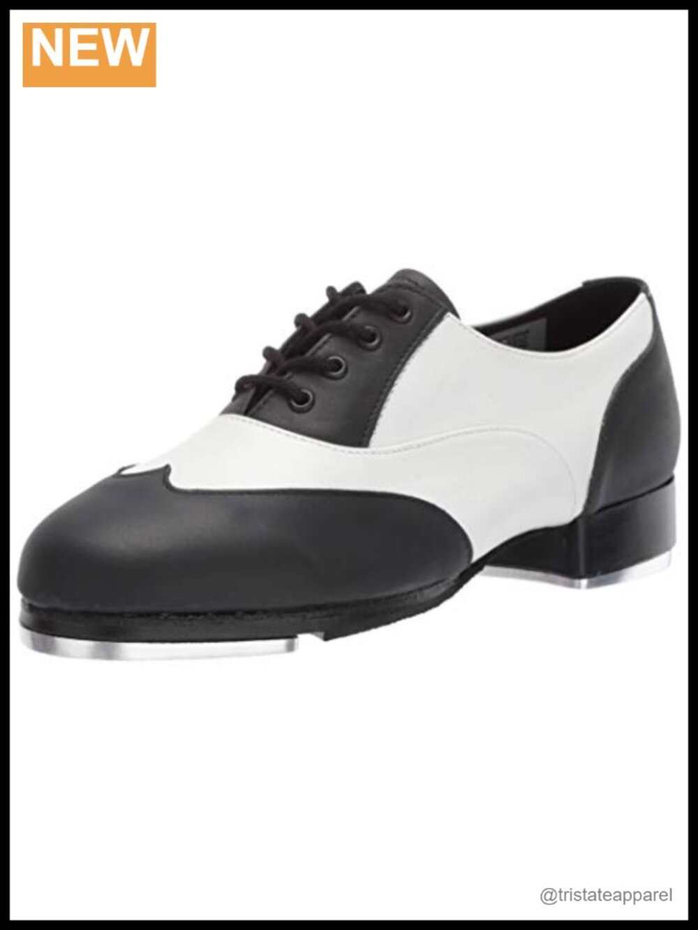 Full Grain Leather Wing Tip Dance Oxfords with Taps